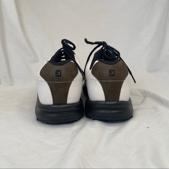 Footjoy Mens GreenJoys Leather Saddle Golf Shoes - Picture 6 of 9